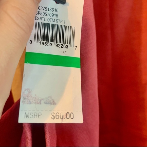 NWT Van Heusen Pullover Top Men’s Large Salmon 100% Cotton 1/4 Zip Ribbed Panel - Picture 7 of 12